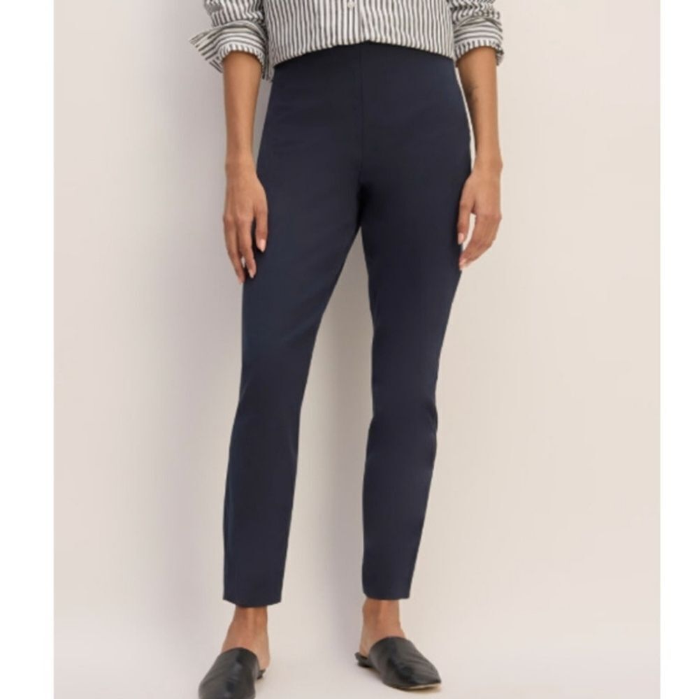 Everlane The Bi-Syreych Work Pants Curvy Fit Regular Navy Blue Skinny Chino Sz 6